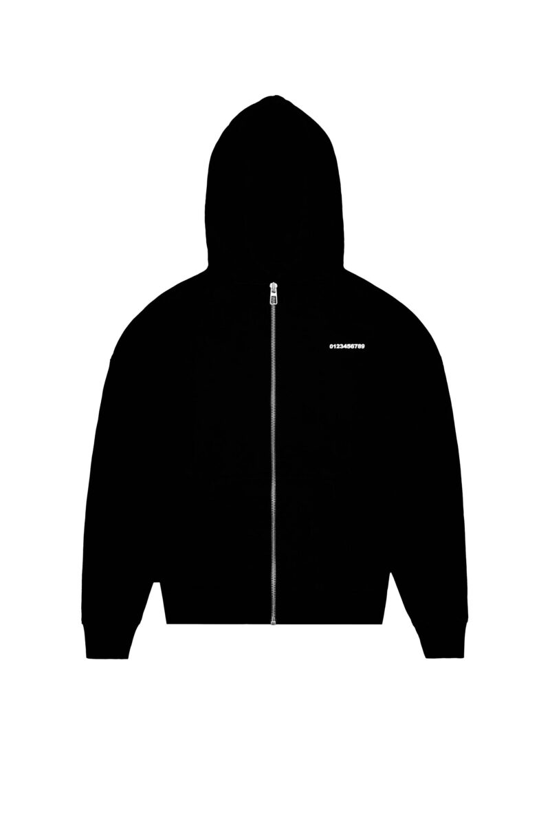 OVERSIZED ZIP HOODIE - BLACK